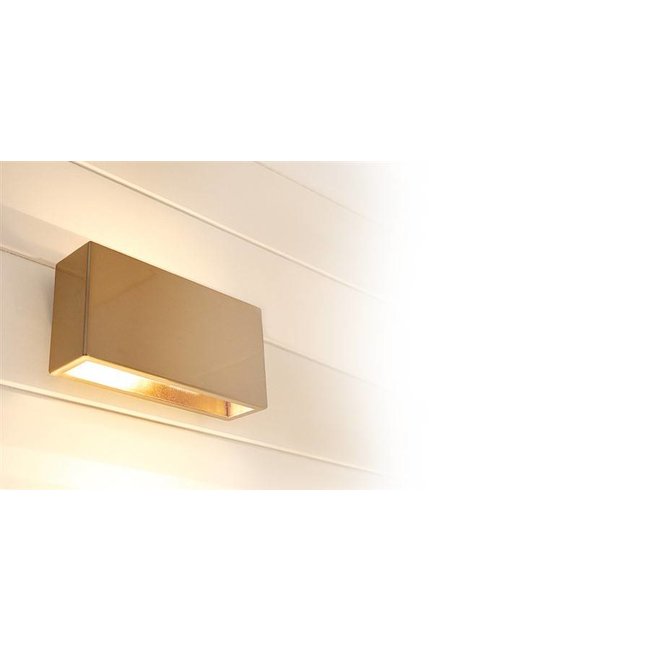 Strakke wandlamp brons 22,5 of 27,5cm breed up down