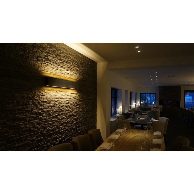 Wandlamp strak design LED brons 60 of 100 cm up down