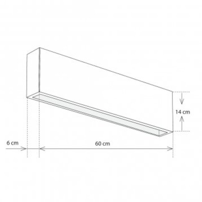 Wandlamp strak design LED brons 60 of 100 cm up down
