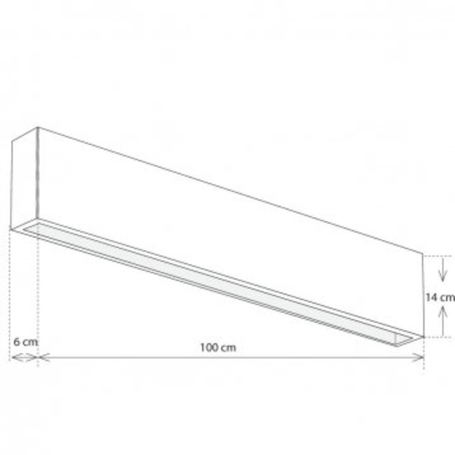 Wandlamp strak design LED brons 60 of 100 cm up down