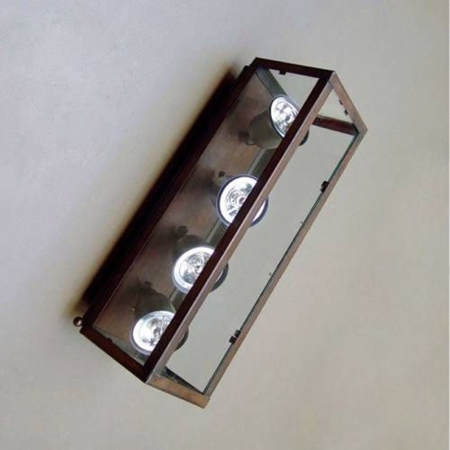 Plafondlamp 4 spots landelijk brons, nikkel, chroom