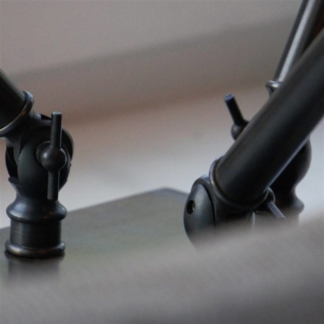 Lampe campagne chic bronze avec abat-jour