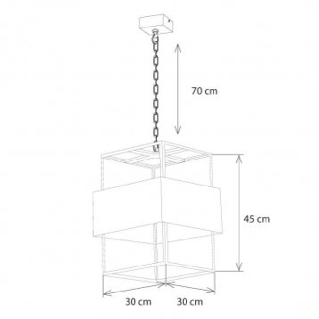 Glazen hanglamp vide brons