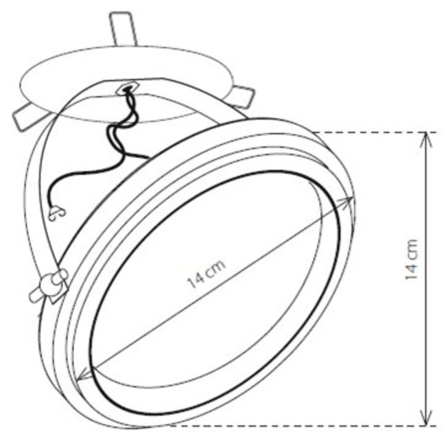 Plafondspot opbouw landelijk brons, nikkel, chroom