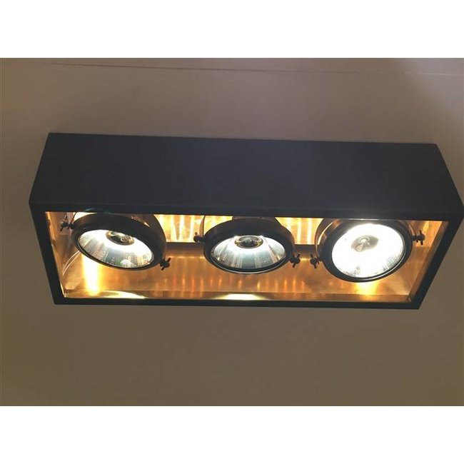 Lampe 3 spots rustique bronze, nickel, chrome