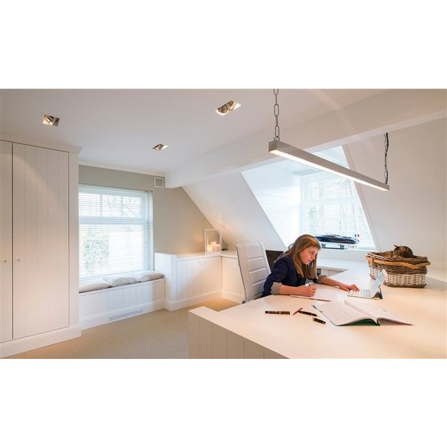 Lange hanglamp landelijk brons, nikkel, chroom