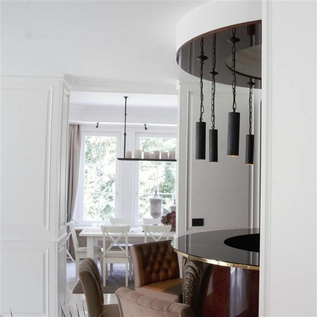 Lustre cylindre rustique bronze avec chaîne