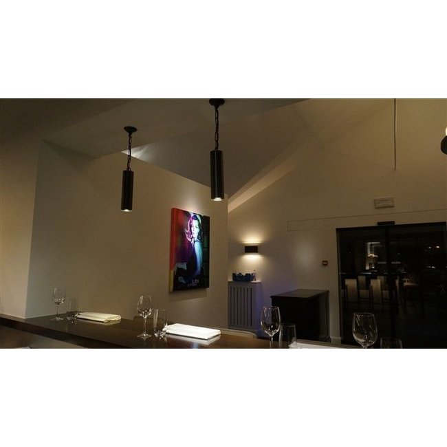 Lustre cylindre rustique bronze avec chaîne