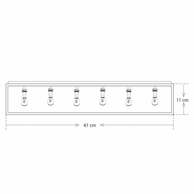 Plafondlamp glas lang landelijk 41, 61 of 111 cm