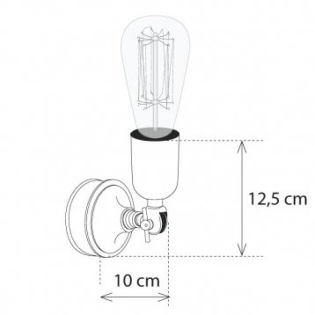 Applique murale lit bronze rustique