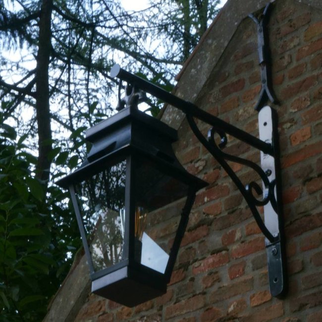 Wandlamp lantaarn buiten landelijk brons glas 1xE27