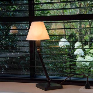 Lampe campagne chic bronze avec abat-jour