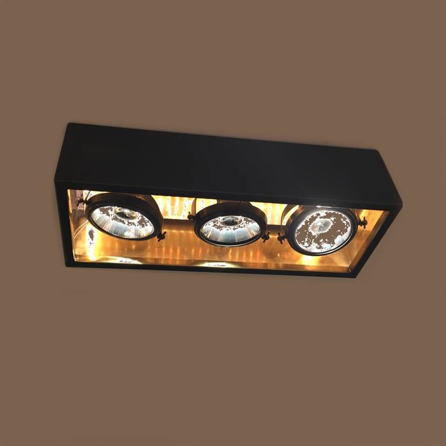 Lampe 3 spots rustique bronze, nickel, chrome