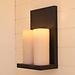 Landelijke wandlamp met 2 flikkerende LED kaarsen