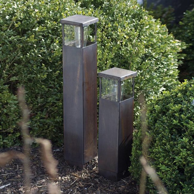 Tuinverlichting paal landelijk brons, nikkel of chroom