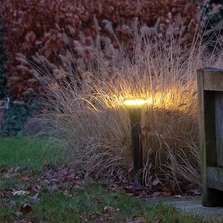 Design tuinlamp LED 25cm H brons, nikkel, chroom