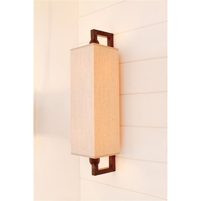 Wandlamp stoffen kap landelijk brons