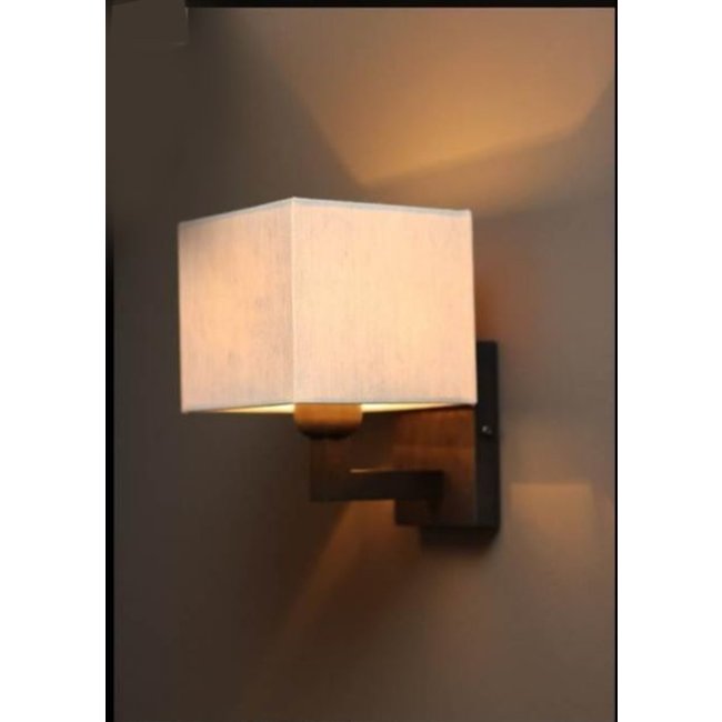 Wandlamp met kapje landelijk brons