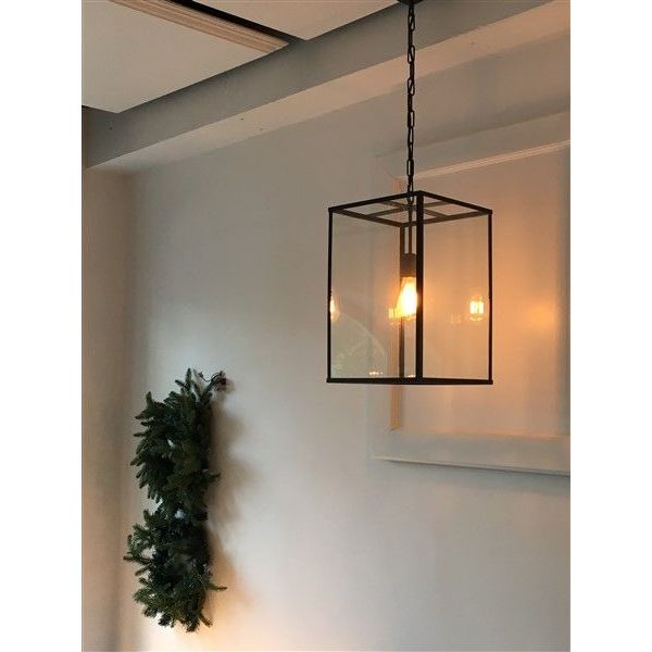 Lantaarn lamp binnen met glas en ketting E27 Feluce