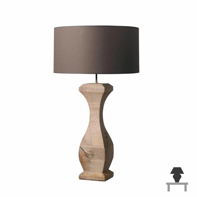 Lampe de table bois rustique avec abat-jour 81 cm haut