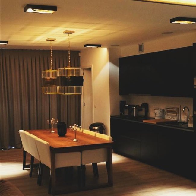 Glazen hanglamp vide brons