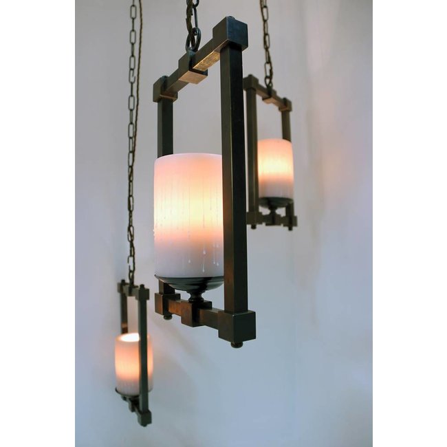 Suspension chic romantique rustique bronze avec bougie