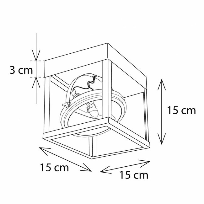 Design plafondspot landelijk brons AR111