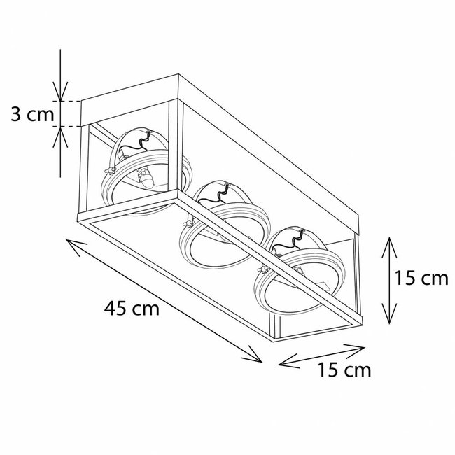 Plafondlamp eettafel landelijk brons 3 spots