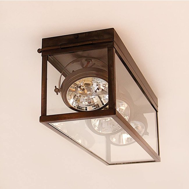 Plafondlamp eettafel landelijk brons 3 spots