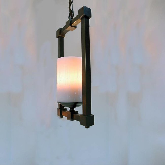 Hanglamp ketting landelijk kaars brons