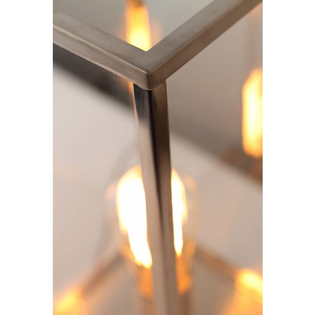 Glazen tafellamp landelijk brons, nikkel of chroom