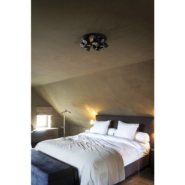 Plafonnier campagne chic 12 spots bronze, chrome, nickel