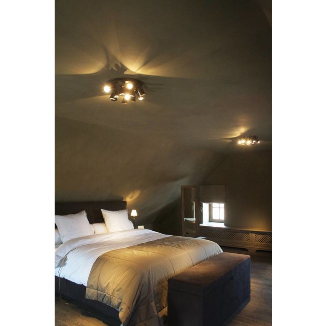 Exclusieve plafondlamp landelijk 12 spots brons, nikkel, chroom