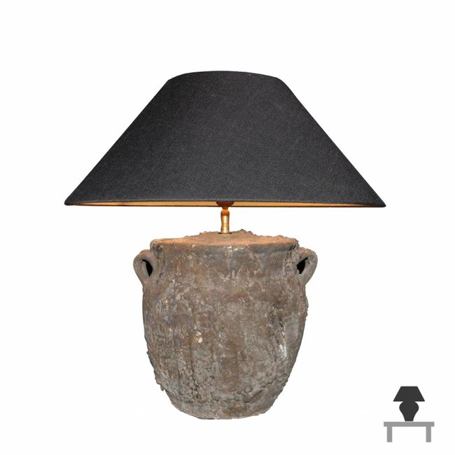 Lamp keramiek met lampenkap landelijk 60 cm hoog
