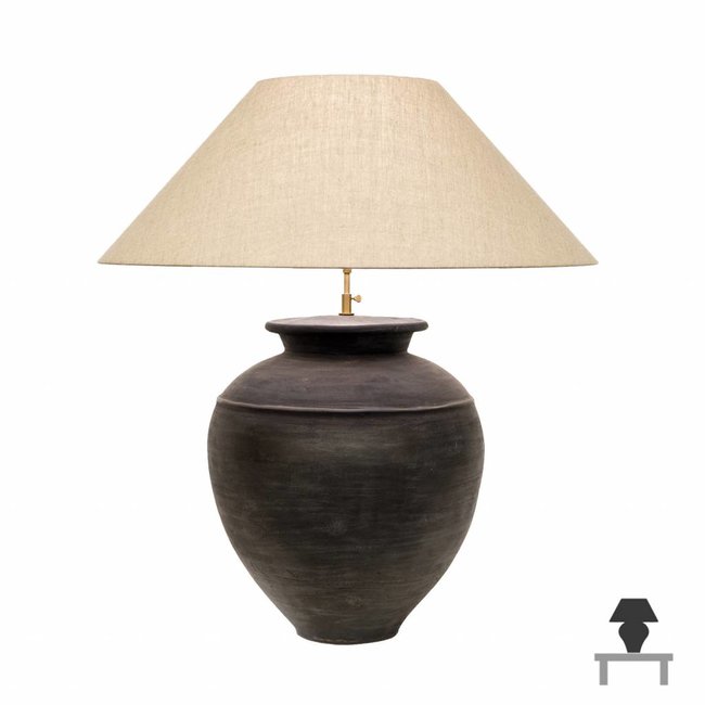 Lampe céramique artisanale avec abat-jour