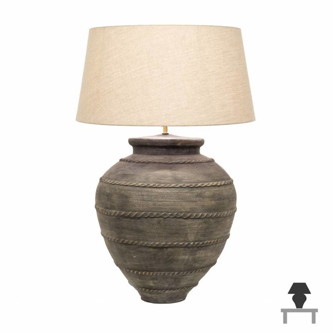 Schemerlamp landelijk met kap 90cm hoog