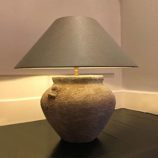 Tafellamp steen kap 55 cm hoog - Feluce