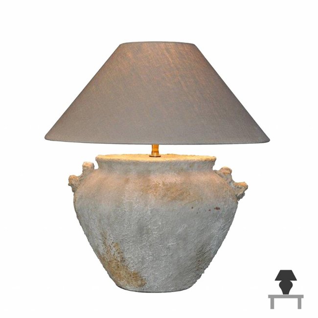 Lampe de chevet pied céramique avec abat-jour