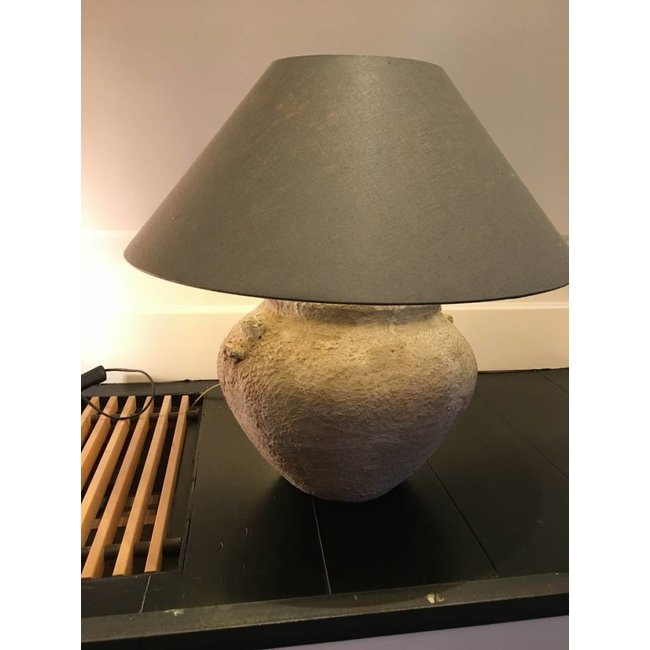 Lampe de chevet pied céramique avec abat-jour