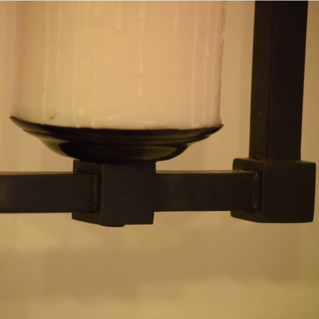 Lustre chic avec bougies scintillantes campagne bronze