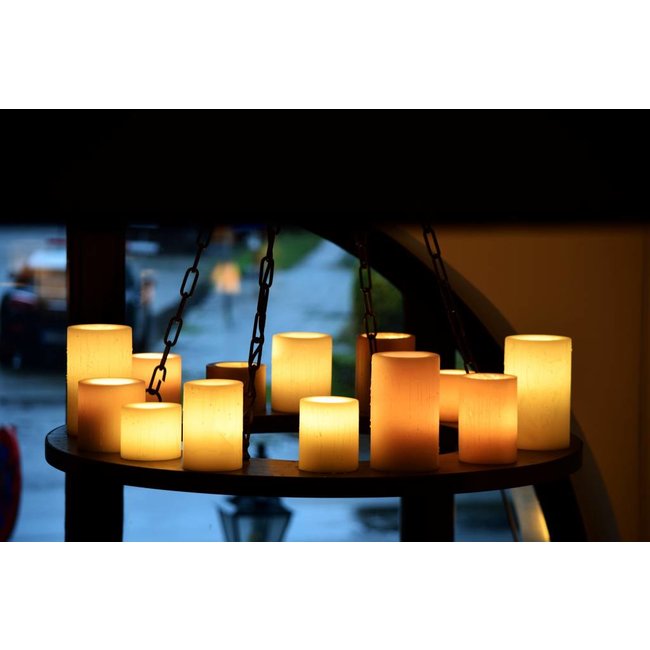 Suspension romantique bronze rond avec bougies LED