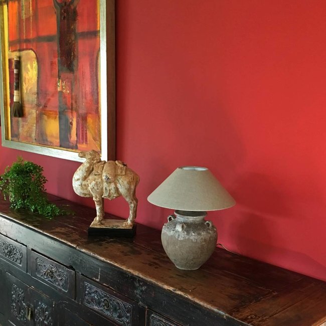 Lampe de table en céramique avec abat-jour