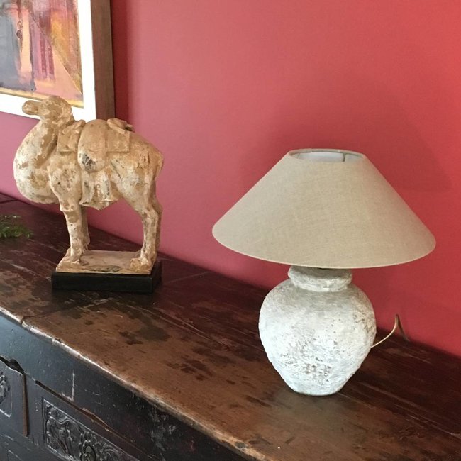 Lampe poterie artisanale avec abat-jour