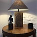 Lampe de chevet en bois avec abat-jour