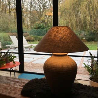 Lampe terre cuite avec abat-jour