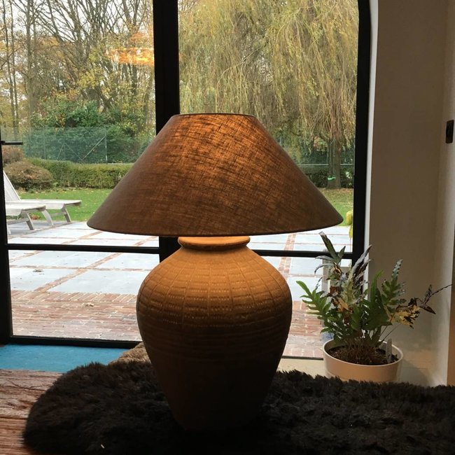 Lampe terre cuite avec abat-jour