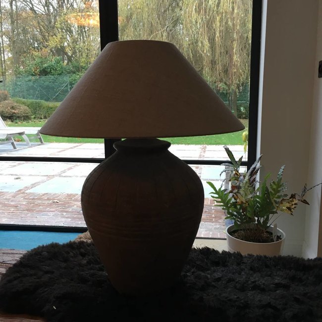 Lampe terre cuite avec abat-jour