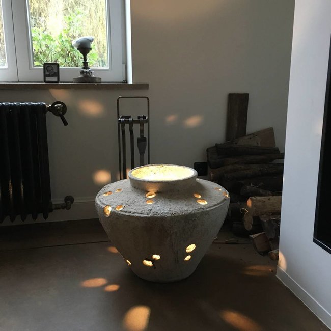 Lampe céramique ajourée