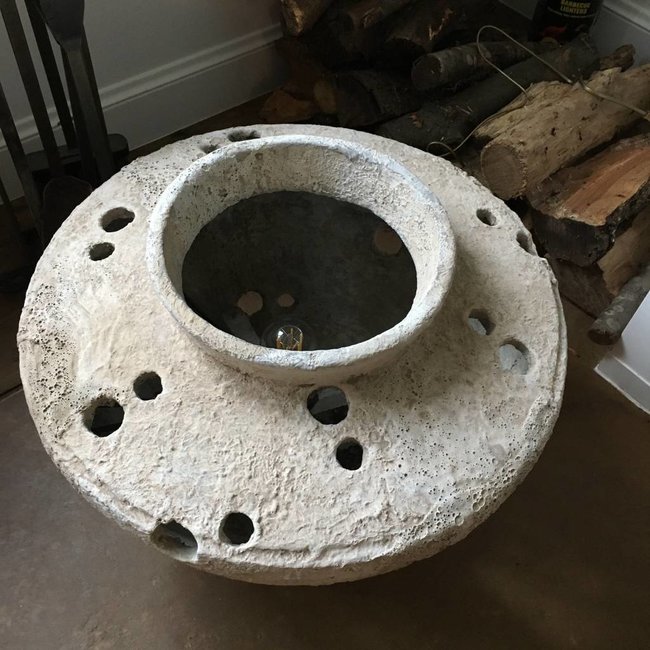 Lampe céramique ajourée