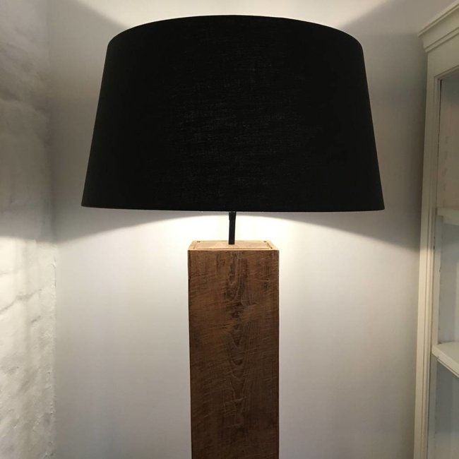 Lampadaire bois rustique avec abat-jour